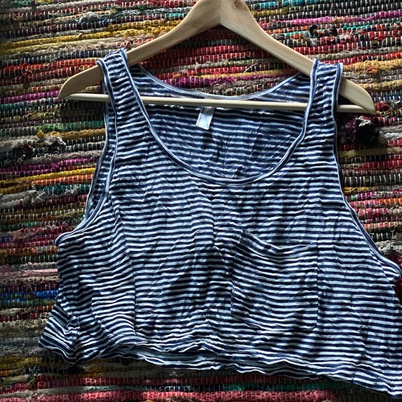 American Apparel Striped Crop Top - Picture 1 of 1